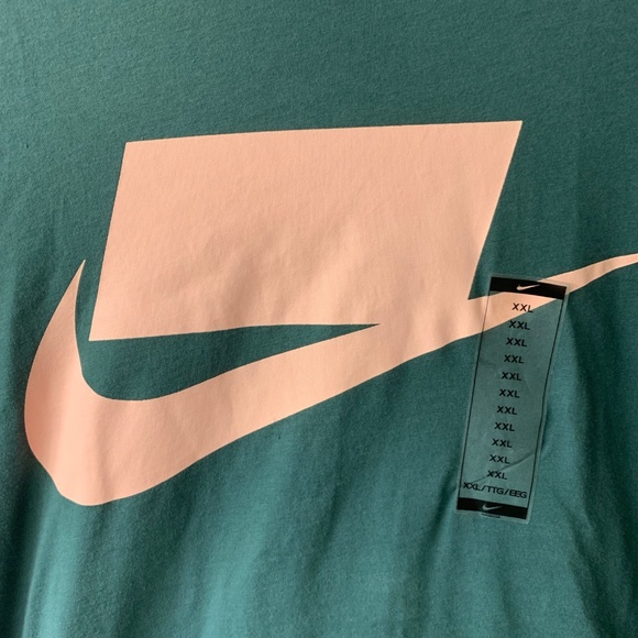 Nike NSW Box Logo Dark Aqua/Pink T-Shirt - Sz XXL - Picture 2 of 4